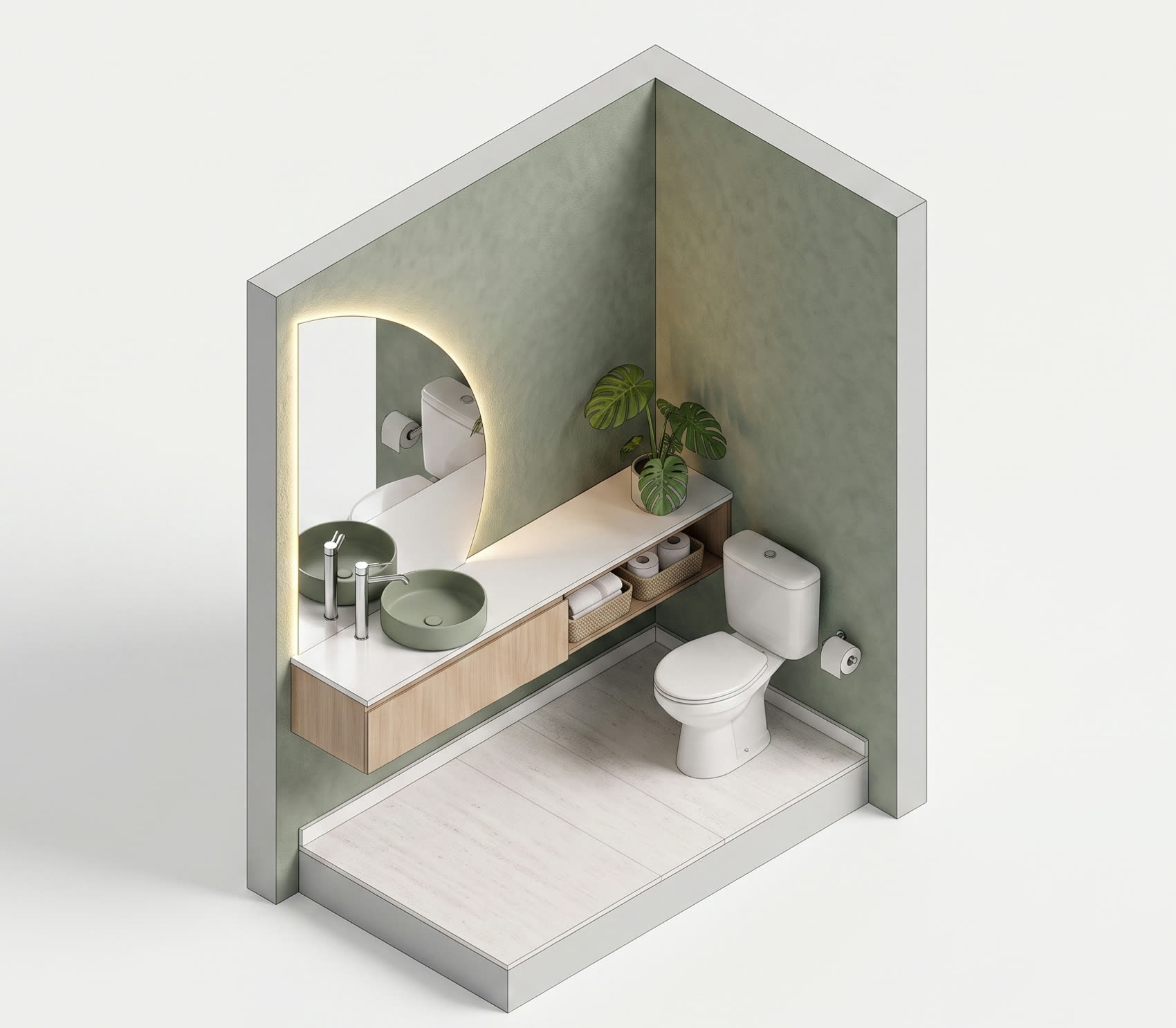 Axonométrica del toilette